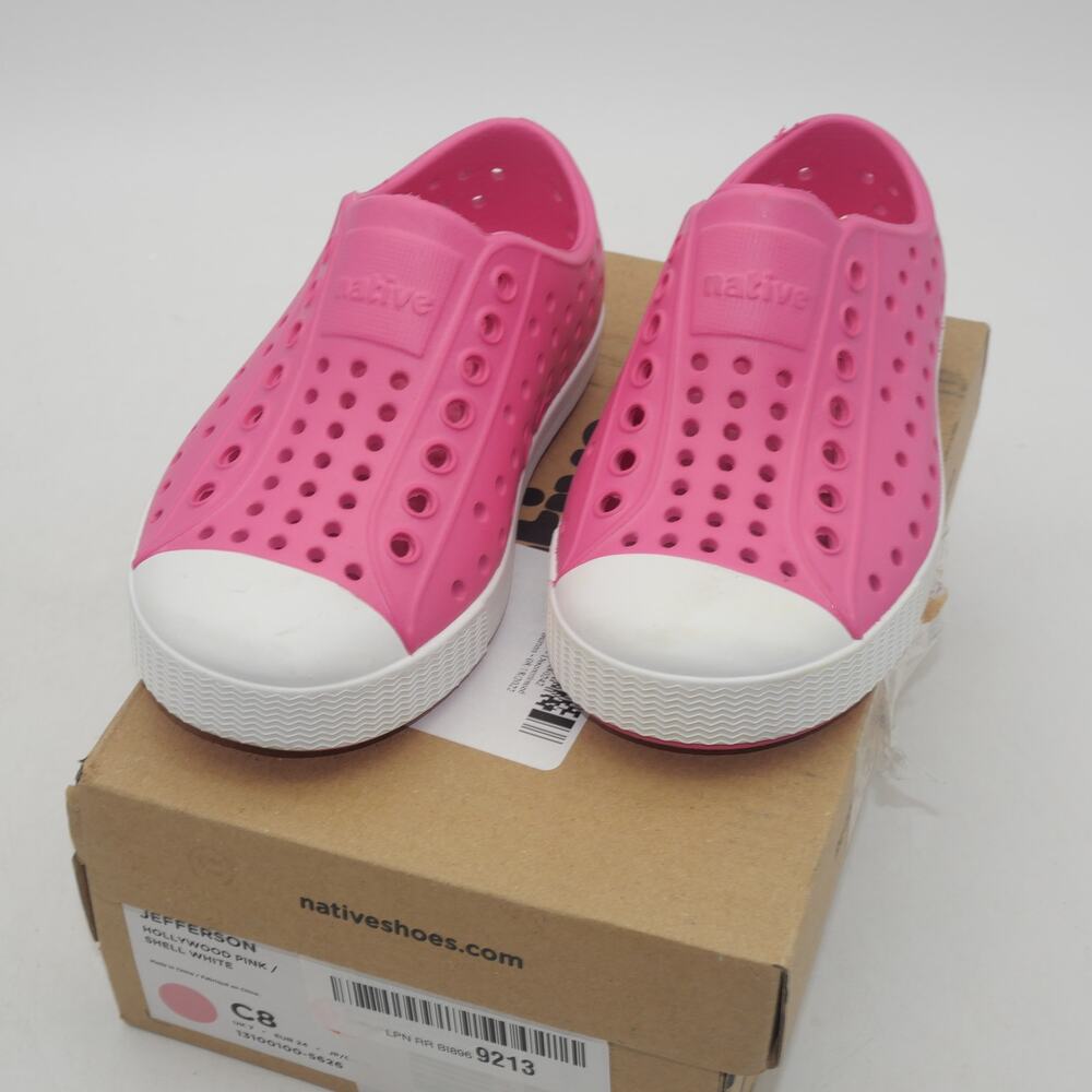 NEW Native Jefferson Toddler Baby Girls  8 Hollywood Pink White C8